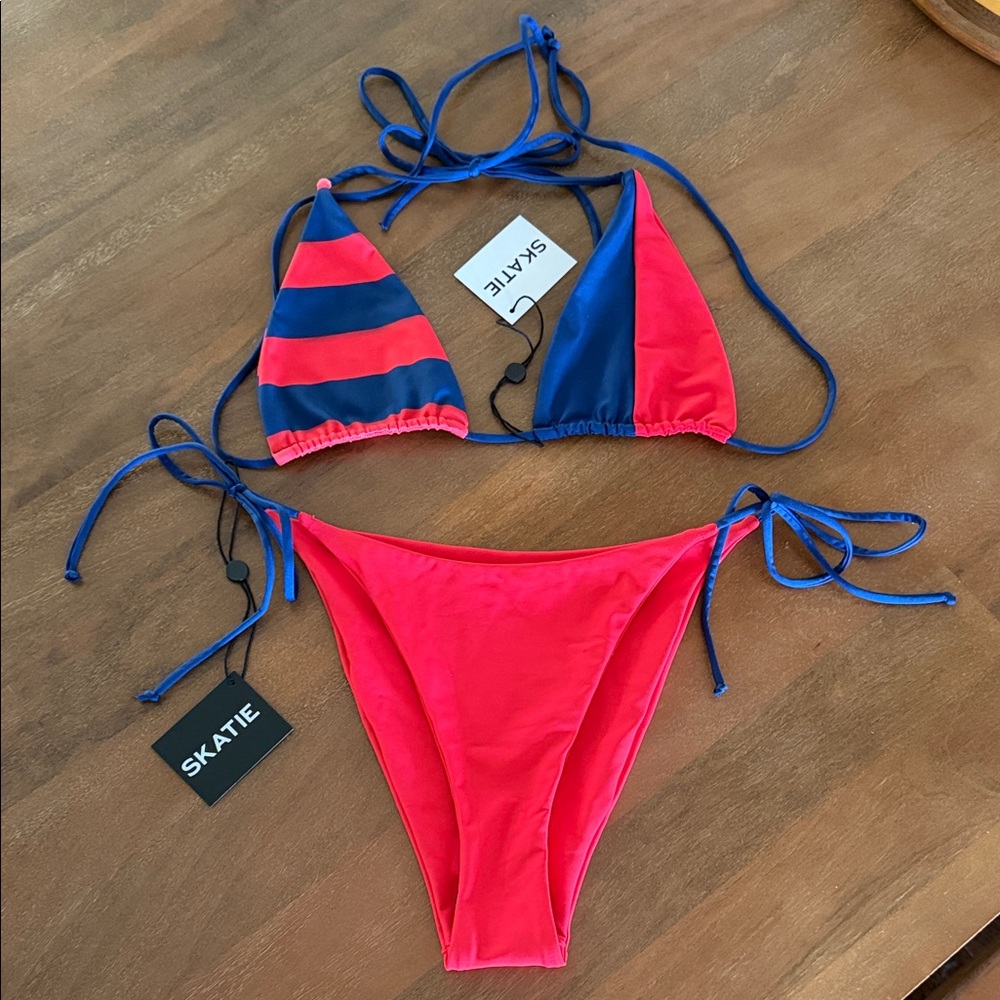Skatie Bikini Set - Red and Blue